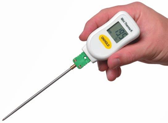 INDUSTRIAL THERMOMETERS MiniTherma K thermocouple thermometer 3 a variety of interchangeable type K probes can be used 3 water resistant offering IP65 protection The MiniTherma K thermometer is