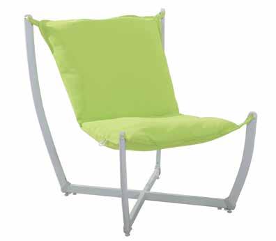 Hammock Relaxer Chair White powder coated steel frame 3cm thick polyester padded seat H 85 x W 62 x D 65cm UK fire retardant Max