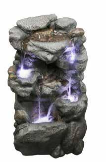 Stone Water Feature Polyester resin H 51 x W 39 x D 28cm 4 LEDs 10m cable and adaptor BS certificate plug