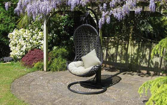 Cocoon Hanging Chair Black powder coated steel frame Black PE rattan Cocoon Hanging Chair: Code: 68S1776 EAN: 5055282902325 H 194 x Ø 94cm Cream cushions UK FR