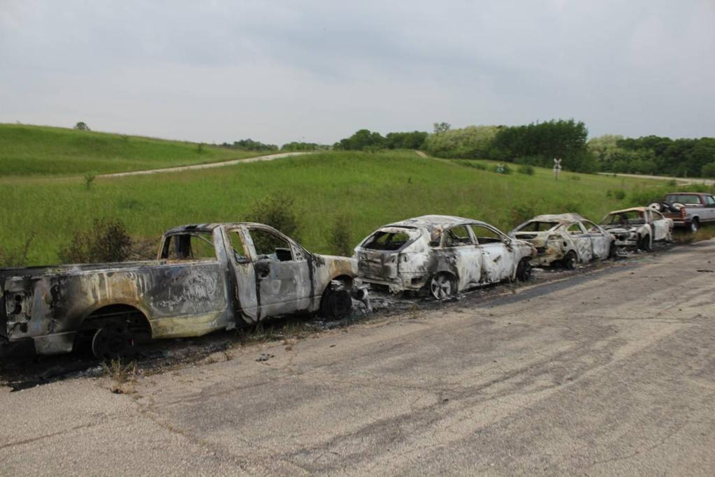 1.0 INTRODUCTION MGA/NHTSA CAR FIRE INSPECTION A fire occurred at the MGA Research facility in Burlington, Wisconsin over the weekend of June 3 6, 2011.