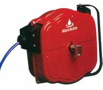 AWS812 Air Hose Reel S SERIES Air HOSE Reels Features molded steel and electrostatically painted covers, reinforced polyurethane hose and 4 way roller guide assembly Includes 12m of 8mm ID delivery