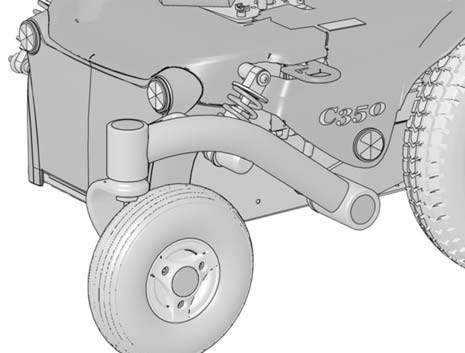 Remove the cap from the side of the link arm. See the illustration. 5. Remove the link arm. It is held in place with a screw and a washer. See the illustration. Link arm mounting For removal of wheel forks and wheels, see the respective chapters.
