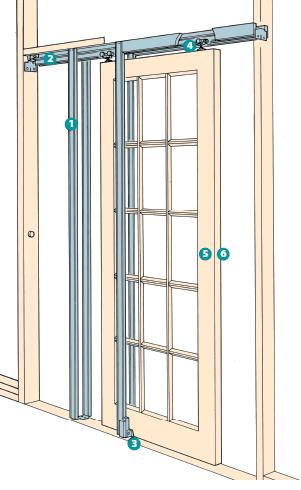 Rail Sets for the - Complete Set for Wall Pockets The complete set for wall pockets makes it easy to let disappear open sliding doors in the wall.