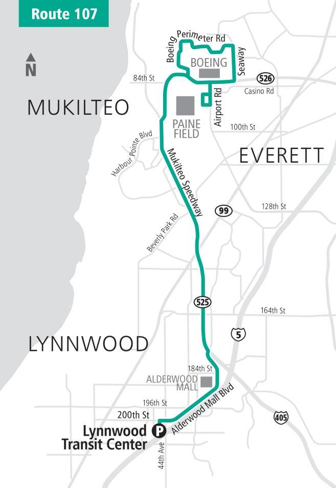 SERVICE PLAN A new route to Boeing/Paine Field to test the market for this connection from the Lynnwood area. Extension of Route 196 in Lynnwood to provide connections to regional transit.