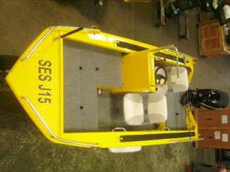 435 JABIRU SIDE CONSOLE Standard Equipment :- TRAILER 6FTFULL MESH WITH FOLD DOWN BRACKET AND WHEEL, BEACH LAUNCHING SIDE CONSOLE HYDRAULIC STEERING REAR MARLIN BOARDS 2 FUEL CADDIES AND FUEL LINE