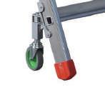 stabiliser for added safety Integrated tool tray EN131 Aluminium handrails Large platform with toe