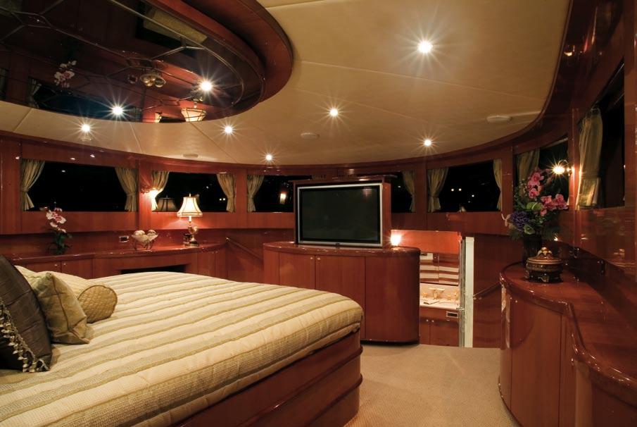 TV with DVD player and tuner amplifiers, in each guest cabin, to a massive 42 plasma screen TV with