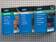 Merchandiser Part number 07660748932 6 space saving 3-pocket rack hangs on pegboard to display 9" x 11" handy pack sheets can be