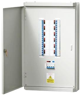 Final Distribution Boards (DB): Final Distribution boards are totally enclosed, usually wall mounted and non-cellular construction.