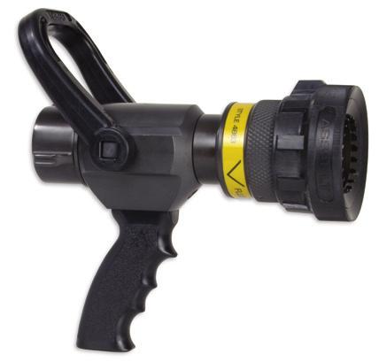 The AF242 has a 1 1 /2" rigid base with 6 variable angle orifices. It flows 95 gpm at 50 psi; measures 3 1 /2"L. The AF241 has a 2 1 /2" base with 9 variable angle orifices.