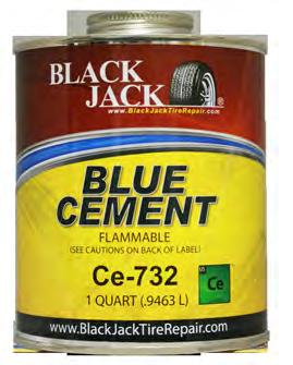 gum rubber of the repair. This fast drying cement speeds up the tire repair process.