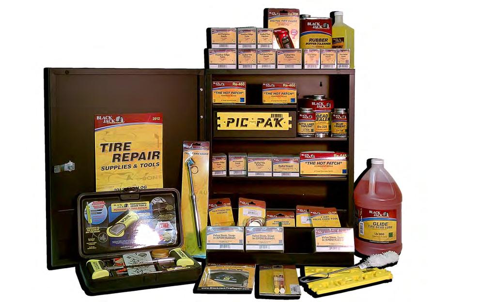 Stocked BlackJack Cabinet This free-standing or wall mounted cabinet contains all the time proven basics as well as the latest products for the tire repair professional.