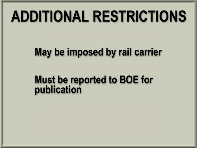 3 (poisonous gas) or Class 3 (flammable liquid) loaded in a tank car may not be received and held at any point, subject to the forwarding orders. 174.