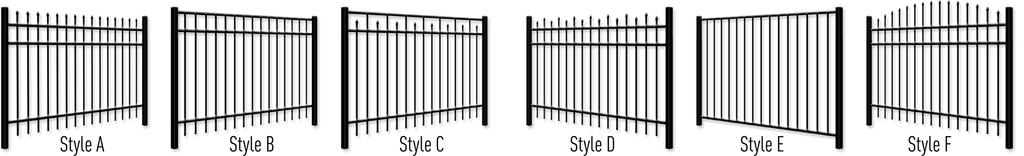 Residential Aluminum Fencing, Posts, Hardware & Gates Pricing Common Products Quick Reference Sheet 48 Height x 72 Width Fence Sections Black, Bronze or Panel Height Styles