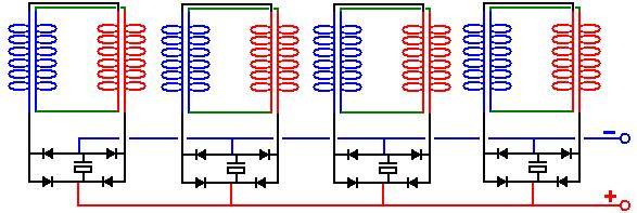 If you wish to limit the Battery 1 charging current further, then a resistor R can be placed in the line like this: The value of the resistor R has to be found by experimentation with your own