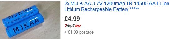 expensive as can be seen here: An alternative which might be considered is using Nickel-Manganese batteries which are the same size but only 1.