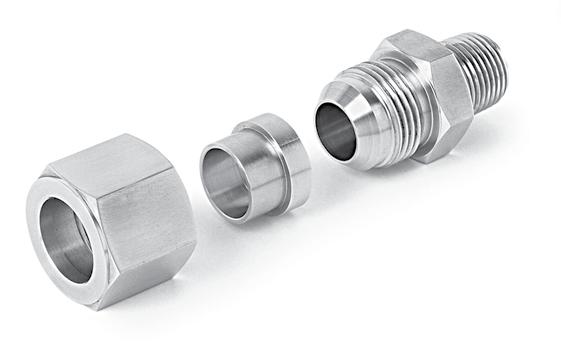 MEETS SAE STANDARD J514 If necessary, see SAE Standard J514 for a complete list of dimensions. NPT Tapered Pipe Threads meet the requirements of ASME/ANSI B.I.20.1. All 37 Flared Tube Fittings 3-Piece Tube Assembly can be used with a metric tube by using a metric 37 sleeve, instead of an inch sleeve.