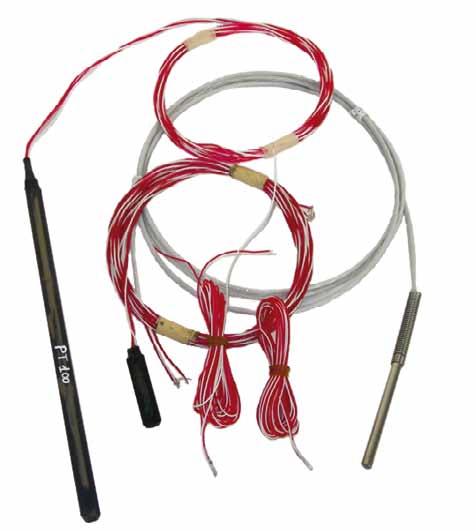 SENSORS PT100 operating field: da -50 C a +200 C silver plated copper braids insulated in MFA cable length: n 3 x 2000 mm.