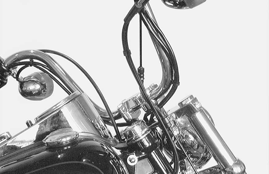 Sportster Models Throttle/Idle Cable Routing Route control cables past left side of right turn signal. Loop back through area between headlight and right fork tube.