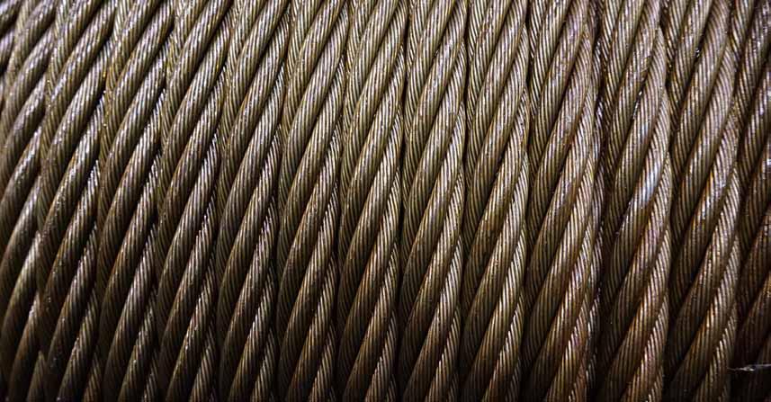 Bright Steel Cable Bright Steel (IWRC) General Purpose RRL Wire 6x26 Size Const. M.B.S. (lbs.