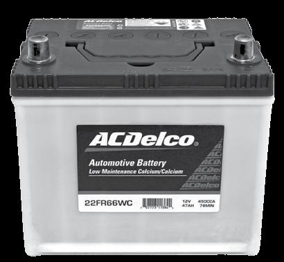 12 ACDelco Batteries cranking / starting ACDelco Cranking / Starting Batteries have been designed to provide large bursts of power for a short
