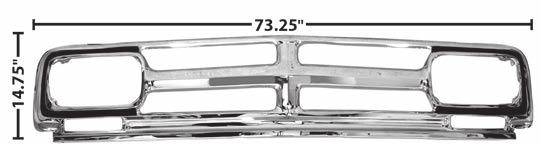 M1276 1968-70 Grille, Chrome, GMC M1276B 1969-70 Grille Vertical