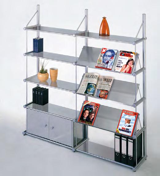Design shelving Topline gelochter Fachboden glatter Fachboden Illustration of perforated shelves Topline floor standing shelving This free-standing shelving unit is made of steel and is extremely