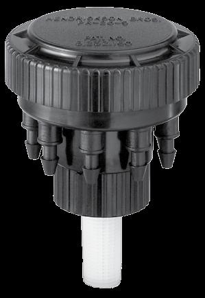 FEATURES & BENEFITS Built-in 25 psi pressure regulator delivers consistent, reliable, low-volume irrigation Barbed outlets (9) accept 1 /4 micro-tube & emitters,
