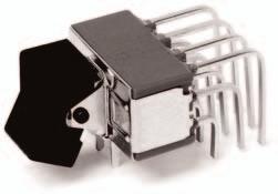 TERMINATIONS AV2 VERTICAL RIGT ANGLE, PC TRU-OLE,.150" PITC 7401J1AV2BE2 Vertical Actuation 4PDT SECTION A-A AV3 VERTICAL RIGT ANGLE, SNAP-IN, PC TRU-OLE,.150" PITC Not available with I seal option.