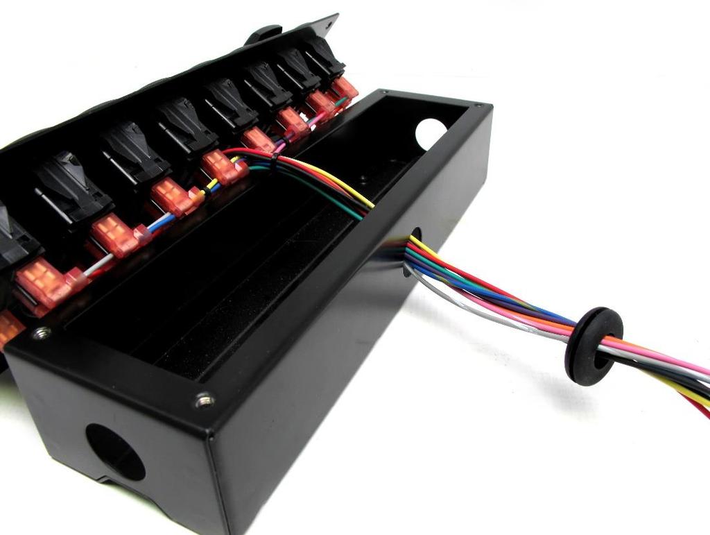 The Switch Panel Box has 3 holes through which to route the wires.