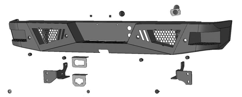 LDB-CSIL55-RB PARTS LIST: 1 LD1 Bumper Assembly 12 14mm x 28mm OD x 2.5mm Flat Washers 1 Driver/left Frame Bracket 6 14mm Nylon Lock Nuts 1 Passenger/right Frame Bracket 4 12-1.