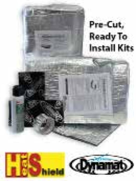 Kits include precut, ready-to-install Dynamat Xtreme damper pads and HeatShield Barrier Insulation panels which are packaged separately for easy installation.