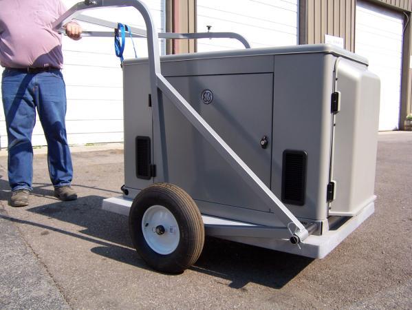 Site conditions warrant the use of the UTP Generator Lift Cart. Please use extreme caution when moving generator.