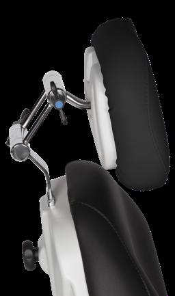 Articulating headrest can be adjusted for a variety of procedures. Protective ABS plastic covering. Wheeled base for moving the chair throughout your facility.
