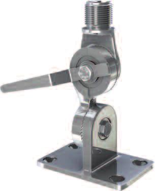 Can also be mounted to flat surfaces. ORDER NO. 276-47200 Mfr. No. 4720 RATCHET MOUNT Solid Nylon Four-way ratchet design with handle for deck or bulkhead mounting. Standard 1" - 14 male threads.