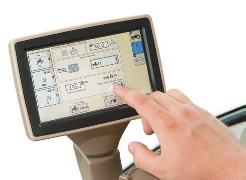 The CommandARM features a simple set of soft-keys arranged with the most frequently used keys up front, while cab-environment controls are at the back.