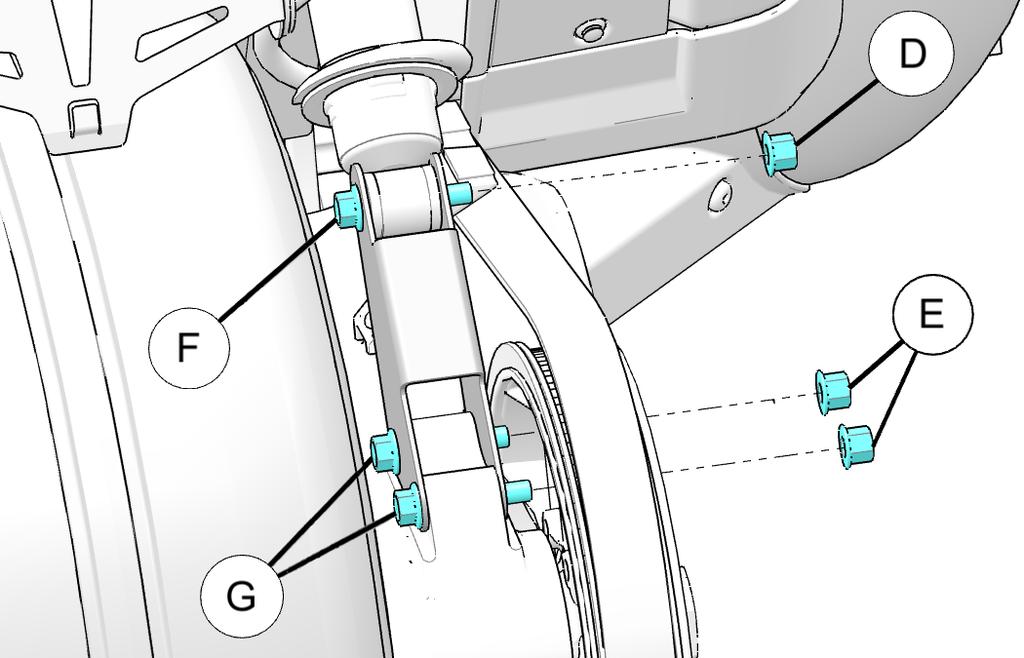 CLEVIS REMOVAL AND INSTALLATION NOTE The below step can be skipped if the vehicle already has 20" wheels/clevis. 1.
