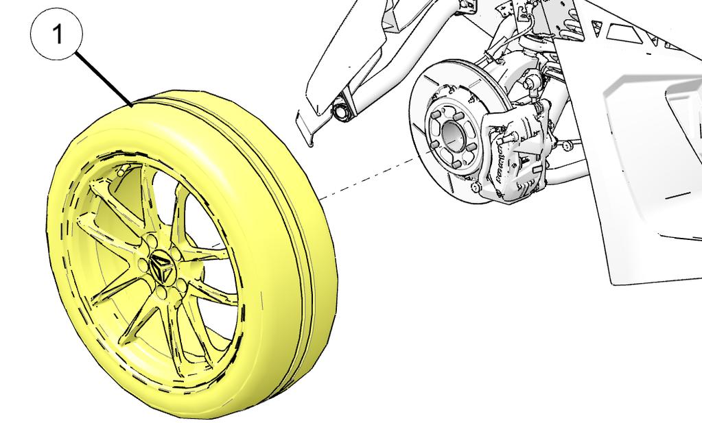 7 Nm) 4. Check the directional arrows on the tire to ensure the correct placement of the front wheel assembly q.