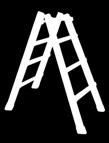 Open the inner ladder assembly to the A-frame position until both hinges lock (See figures