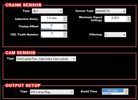 Figure 4 There are calibrations built into the Holley software for many of the common factory sensors, but they need to be selected as well.