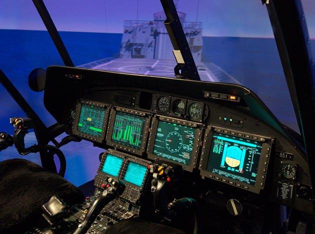 The full mission flight simulator provides full-color day and night visuals, mission planning, a mission debrief facility and part-task trainers.