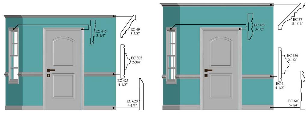 Below is an illustrated guide with suggestions on how to pair mouldings best