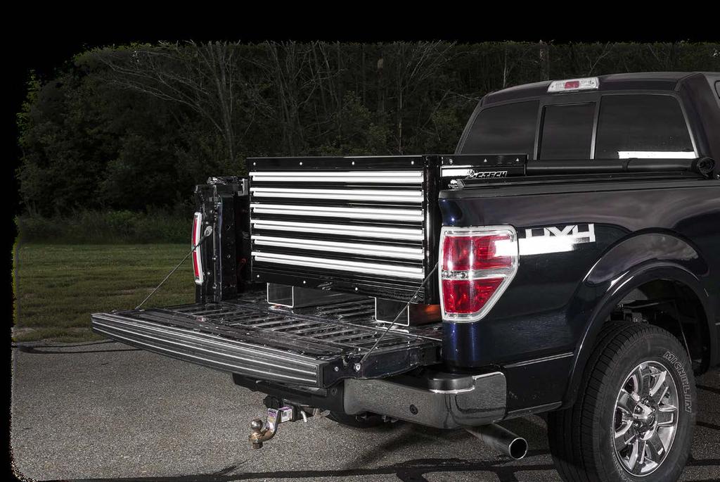 22 CUSTOM SOLUTIONS Removable truck bed cabinet.