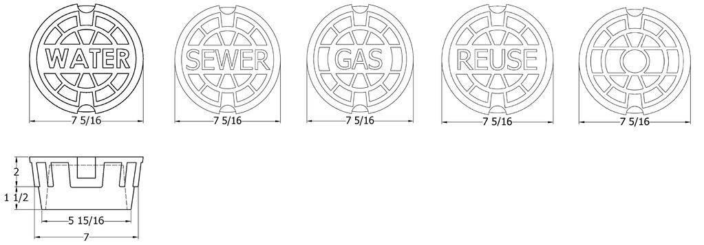 CAST IRON, SPECIAL DROP, AND LOCK LIDS TYLER UNION Water Lid Sewer Lid Gas Lid Reuse Lid Plain