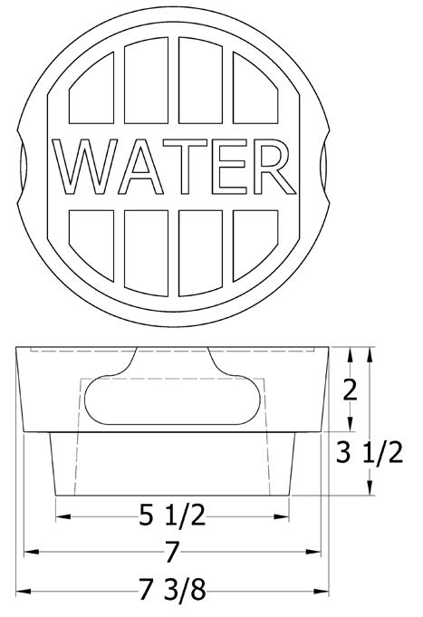 12 WATER ***Square Drop Lid 458982 14.