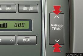 controls 10 A/C switch Press the AUTO button. Adjust the temperature using the TEMP button.