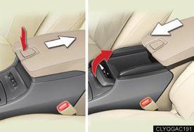 Topic 5 Driving Comfort Console Boxes Front To open, press the button.