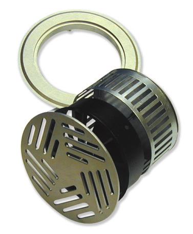 The BTZ floor swirl outlet has a stainless steel plate and is used for supply of  Carpet ring with