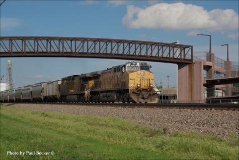UP #9405 (C41-8) has a nose plaque commemorating the J.C. Kenefick Safety Award given to Don Englert of Green River, WY.